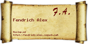 Fendrich Alex névjegykártya